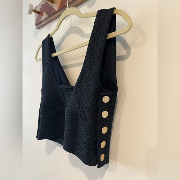 Anthropologie Maeve Button-Side Top XS- black - Picture 6 of 8